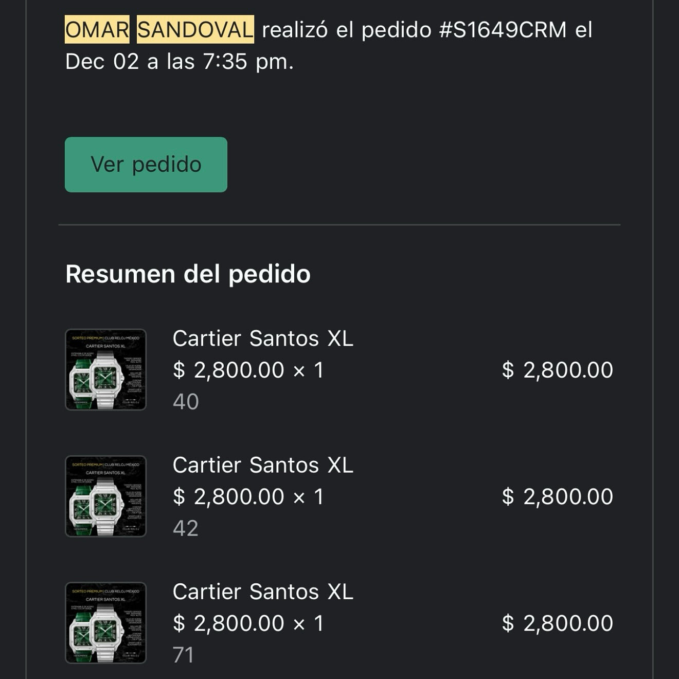 Omar Sandoval | Cartier Santos